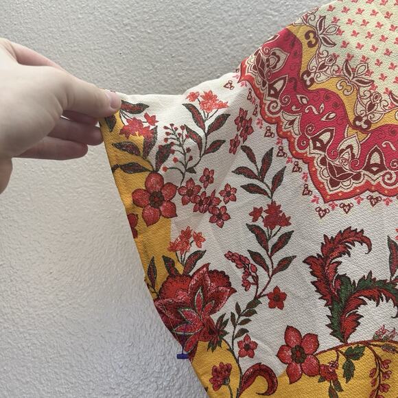 UMGEE Dress SZ M Yellow Deep V-Neck  Cottagecore Boho Peasant Spanish Festival - Picture 4 of 10